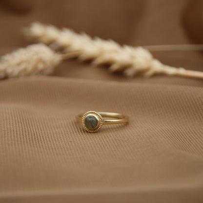 14k Gold Vermeil Charm Ring – Labradorite