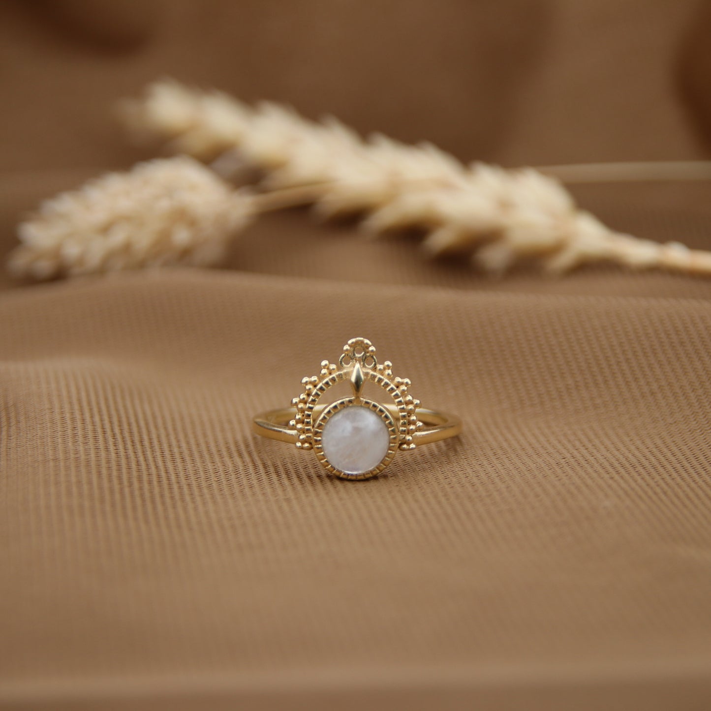 14K Gold Vermeil Ode to a Woman Ring Moonstone
