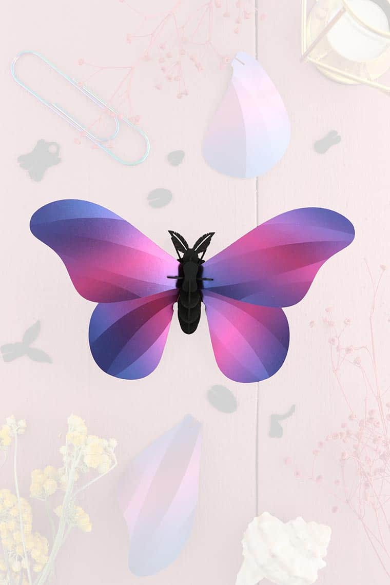 Paper Giant Silk Butterfly - Purple