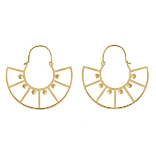 14k Gold Vermeil Ethnic Wheel Hoops