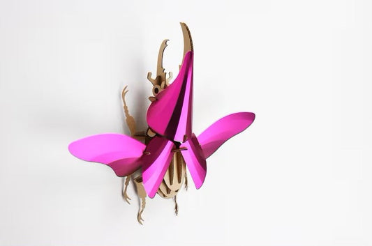 Paper Hercules Beetle - Pink Metallic