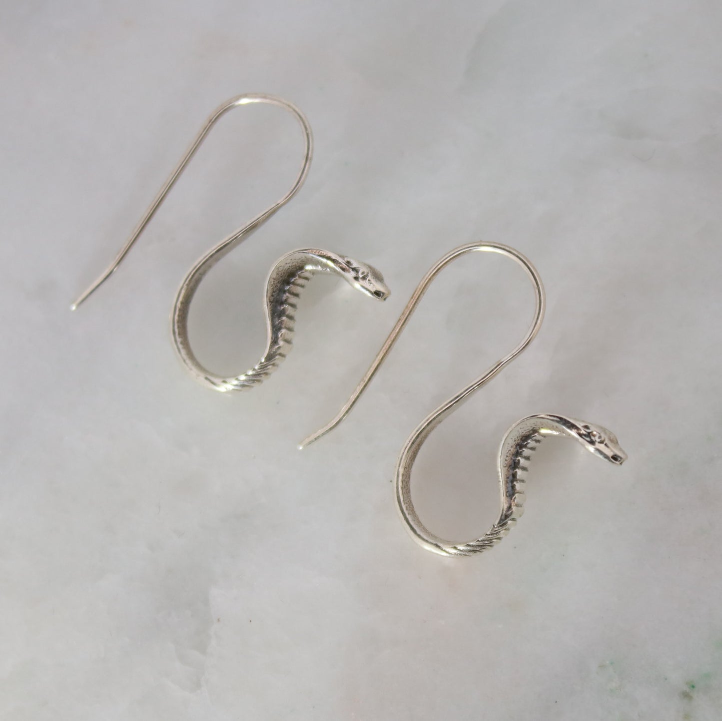 Sterling Silver Cobra Earrings
