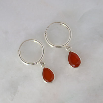 Sterling Silver Carnelian Earrings