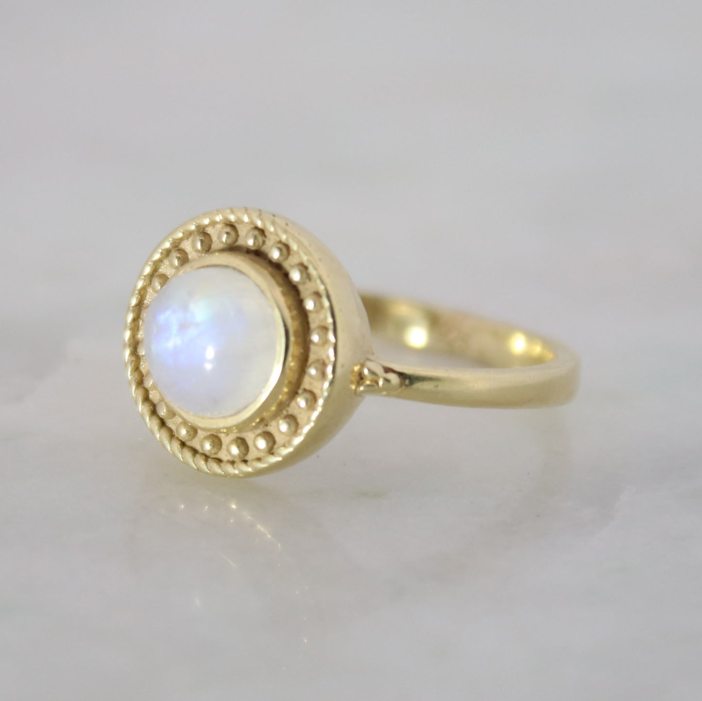 14K Gold Vermeil Aphrodite Ring Moonstone