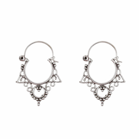 Sterling Silver Beaded Hoops
