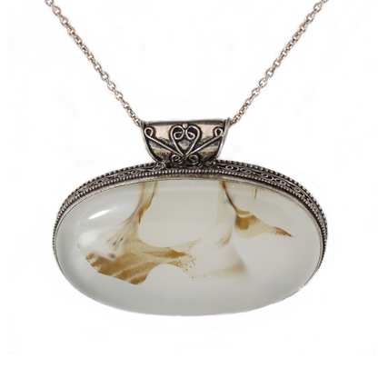 Sterling Silver Oval Agate Pendant
