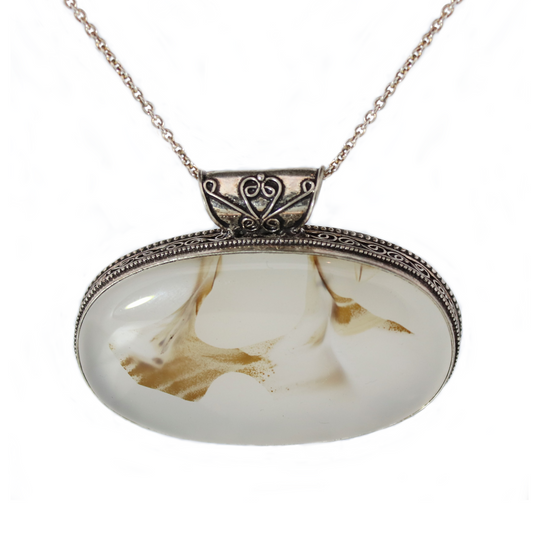 Sterling Silver Oval Agate Pendant