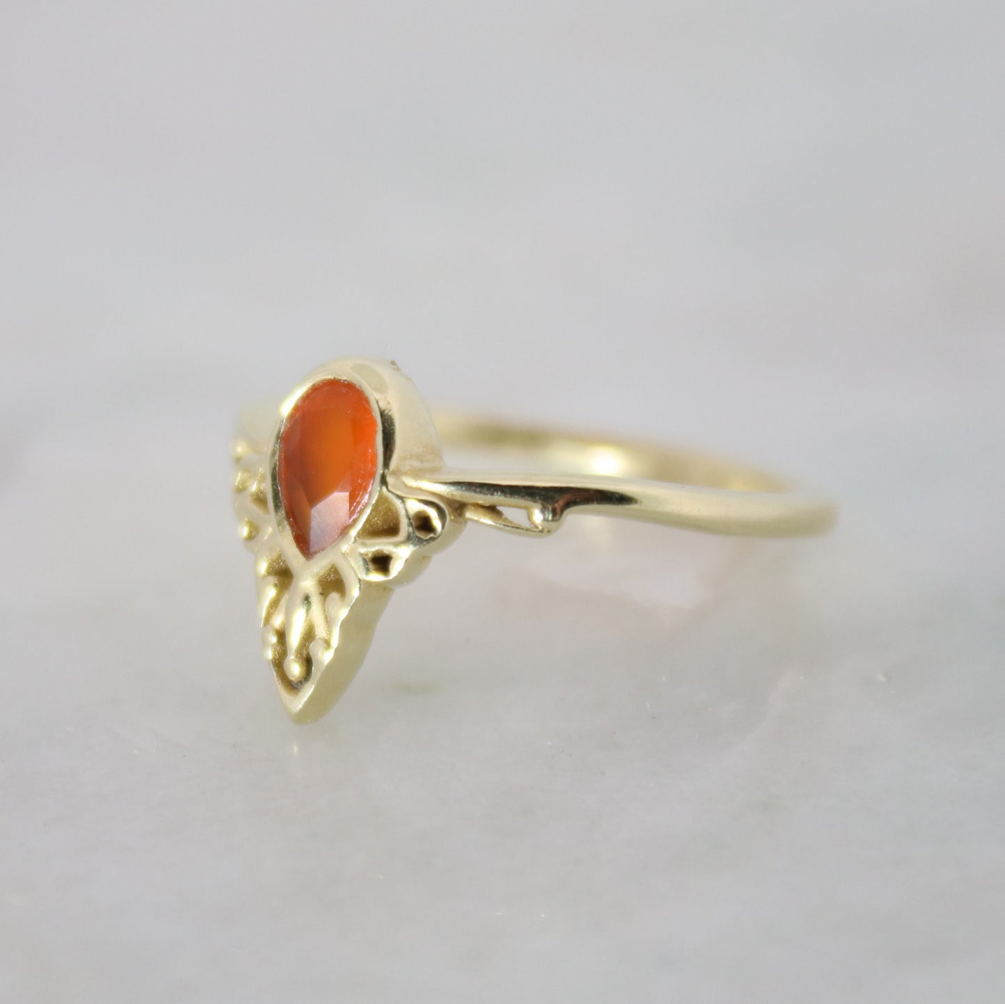 14k Gold Vermeil Majestic Curves Ring Carnelian