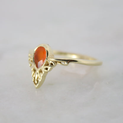 14k Gold Vermeil Majestic Curves Ring Carnelian