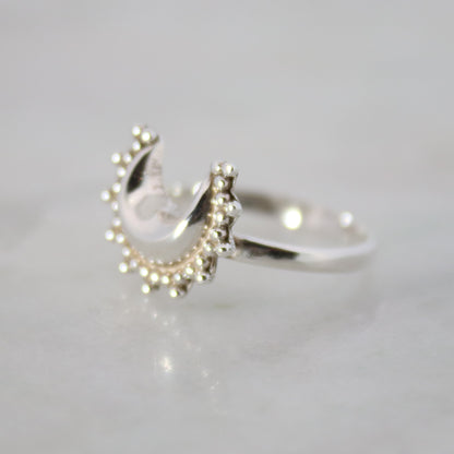 Sterling Silver Moon Ring