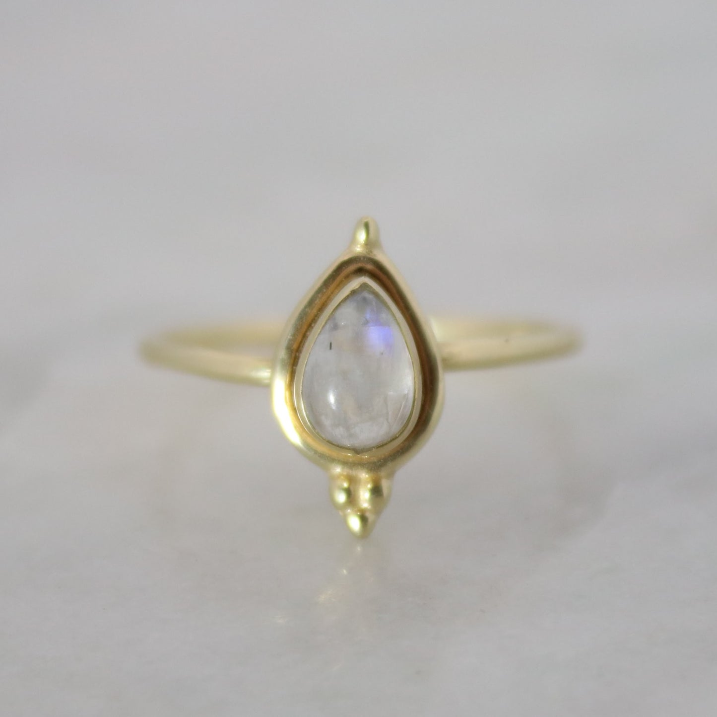 14K Gold Vermeil Tiny Queen Ring - Moonstone