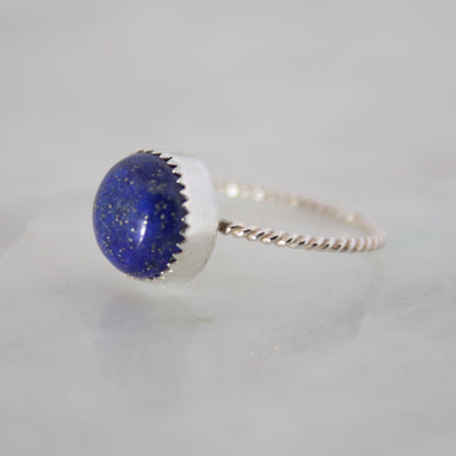 Runder Lapislazuli-Ring aus Sterlingsilber, 18 mm, limitierte Auflage 