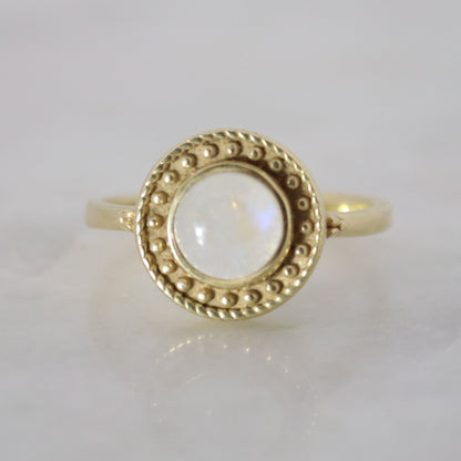 14K Gold Vermeil Aphrodite Ring Moonstone