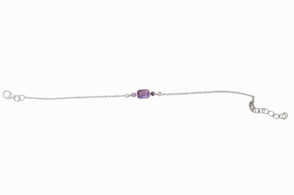 Sterling Silver Square Bracelet Amethyst