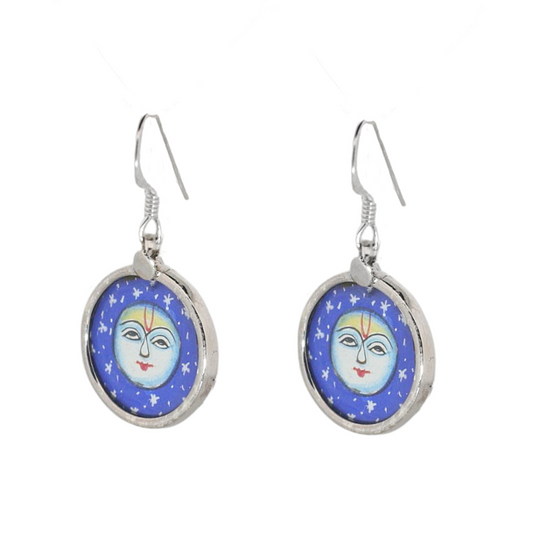 Sterling Silver Moon Aura Earrings
