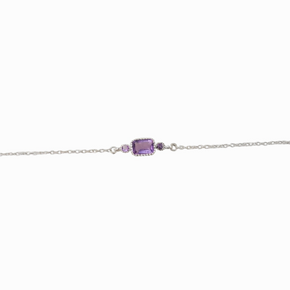 Sterling Silver Square Bracelet Amethyst