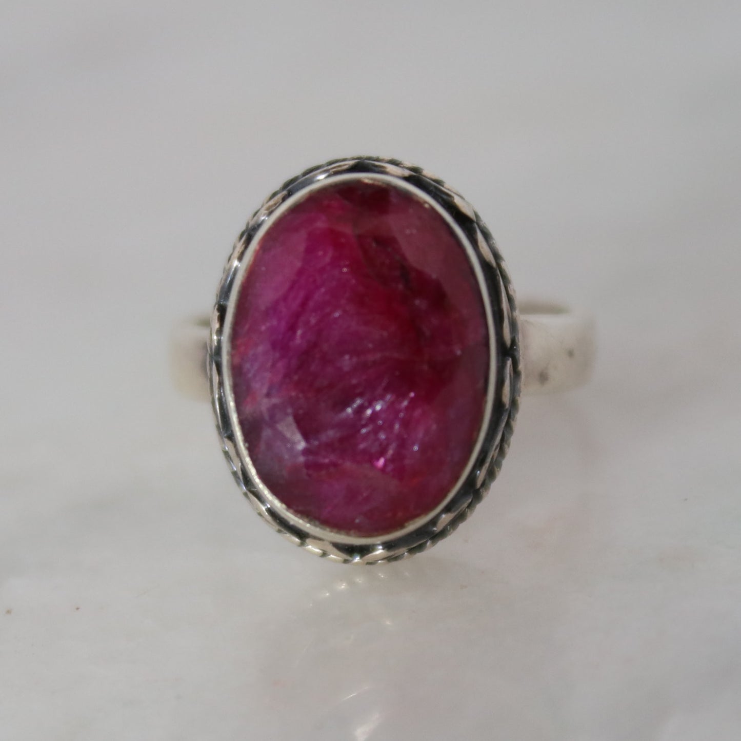Sterling Silver Lady in Red Ring - Ruby Quartz