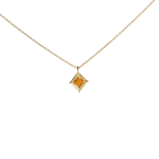 14k Gold Vermeil Charm Necklace Carnelian