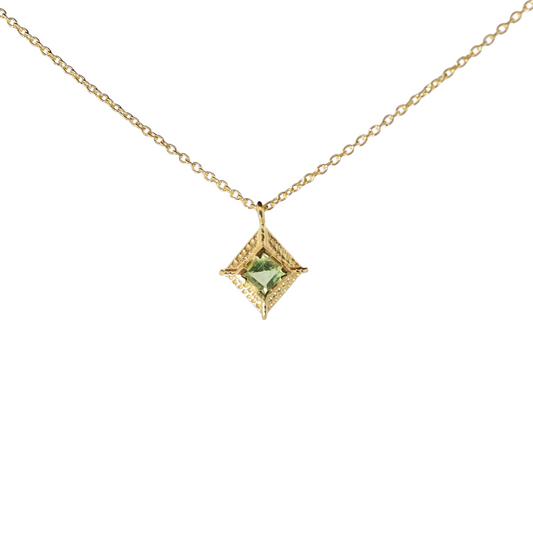 14k Gold Vermeil Charm Necklace Peridot