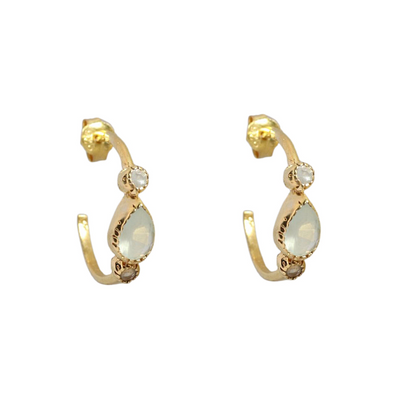 14k Gold Vermeil Triple Teardrop Aquamarine Earrings
