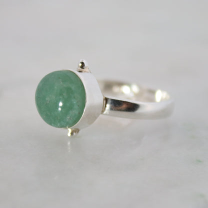 Sterling Silver Clock Ring - Aventurine