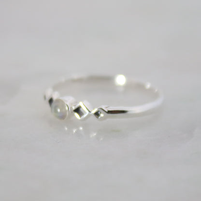 Sterling Silver Harmonica Moonstone Ring