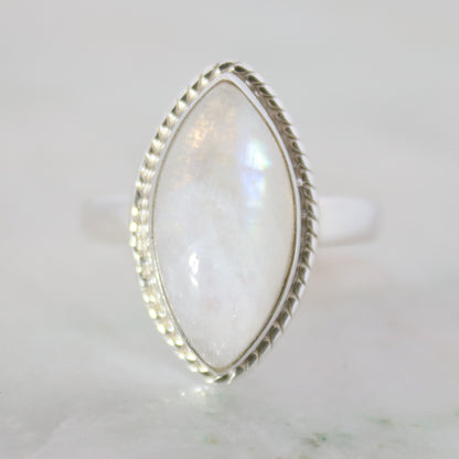 Sterling Silver Marquise Moonstone Ring