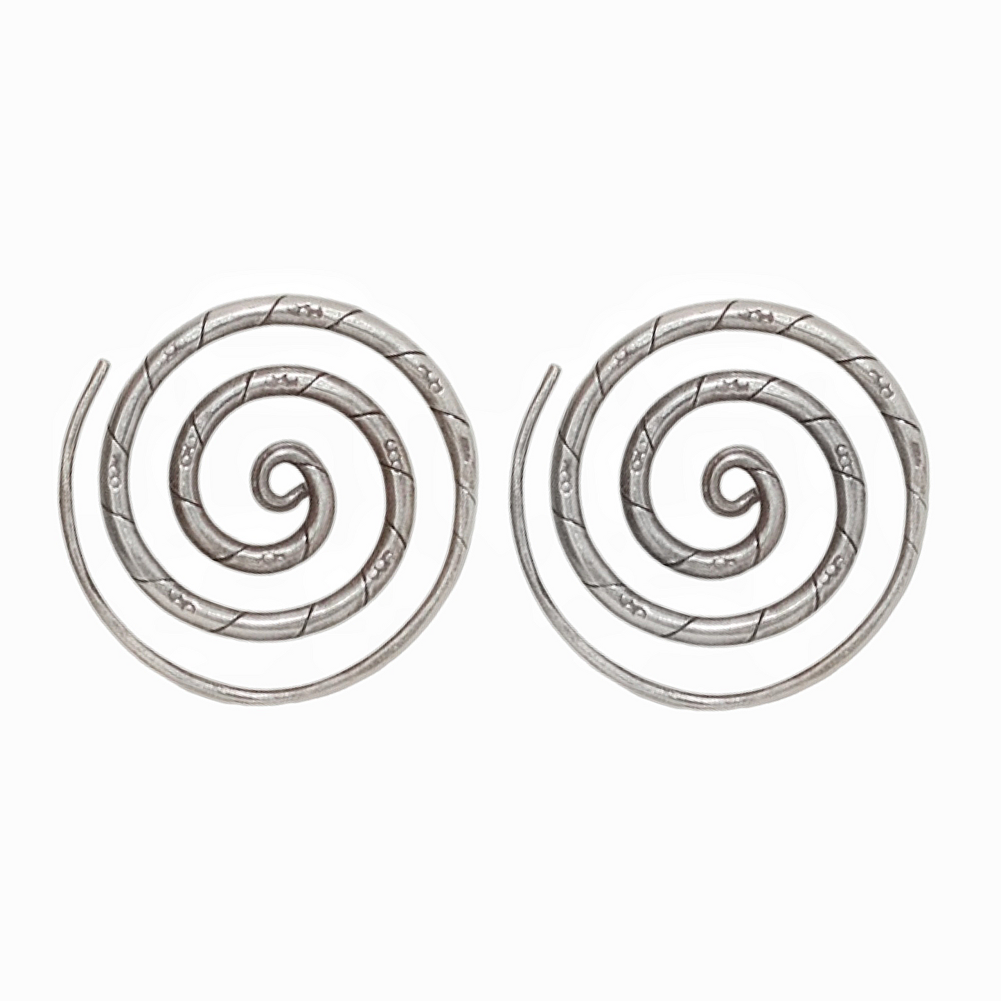 Sterling Silver Bohemian Spiral Hoops