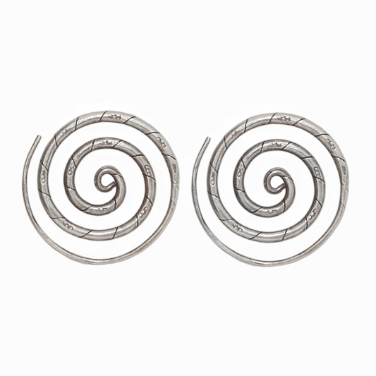 Sterling Silver Bohemian Spiral Hoops
