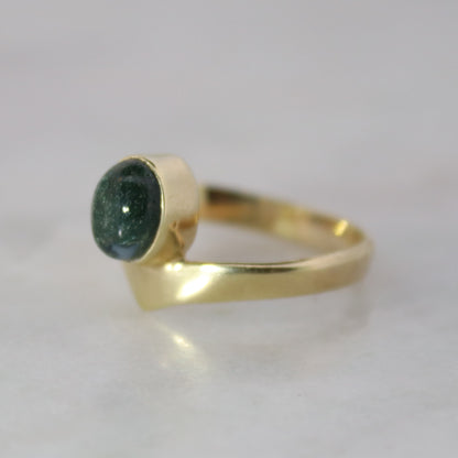 14K Gold Vermeil Forest Fruit Ring - Moss Agate