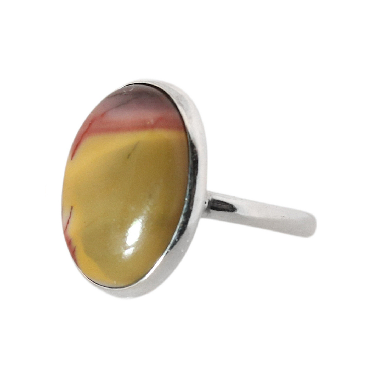 Sterling Silver Big Oval Mookaite Ring - 19 mm