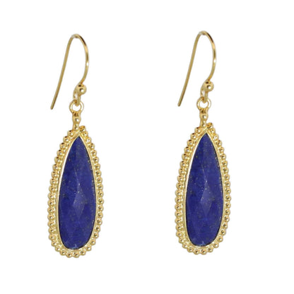 14k Gold Vermeil Gala Earrings Lapis Lazuli