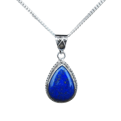 Sterling Silver Teardrop Lapis Lazuli Pendant