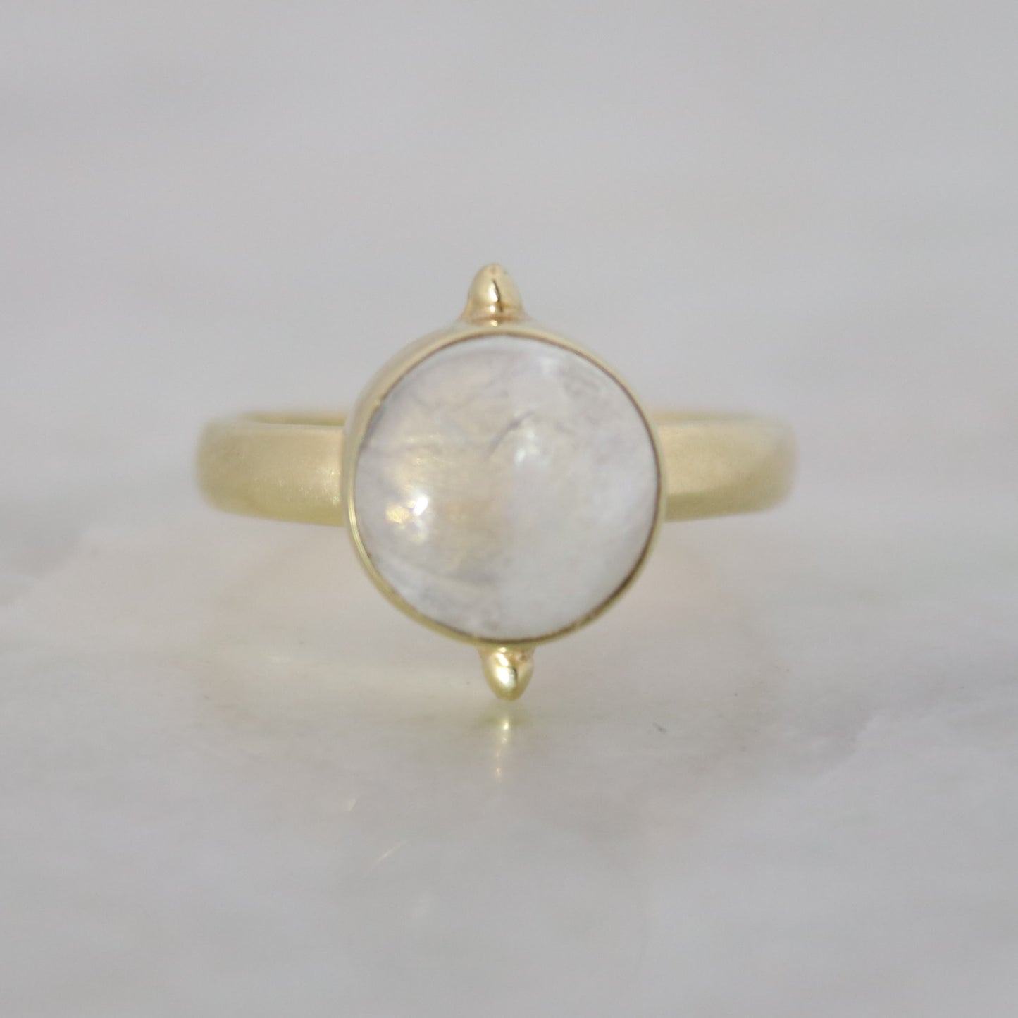 14K Gold Vermeil Clock Ring - Moonstone