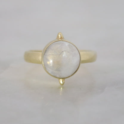 14K Gold Vermeil Clock Ring - Moonstone