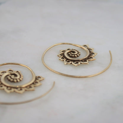 14k Gold Vermeil Spiral Earrings