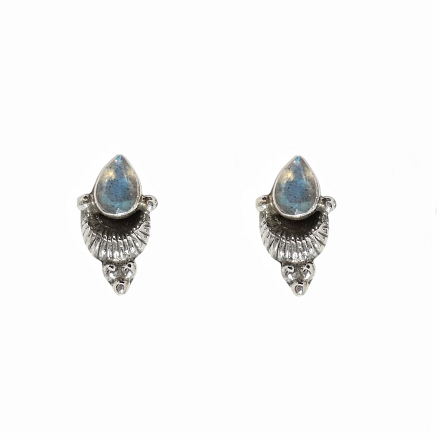 Sterling Silver Teardrop Labradorite Studs