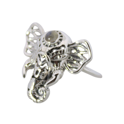Sterling Silver Elephant Festival Ring Labradorite