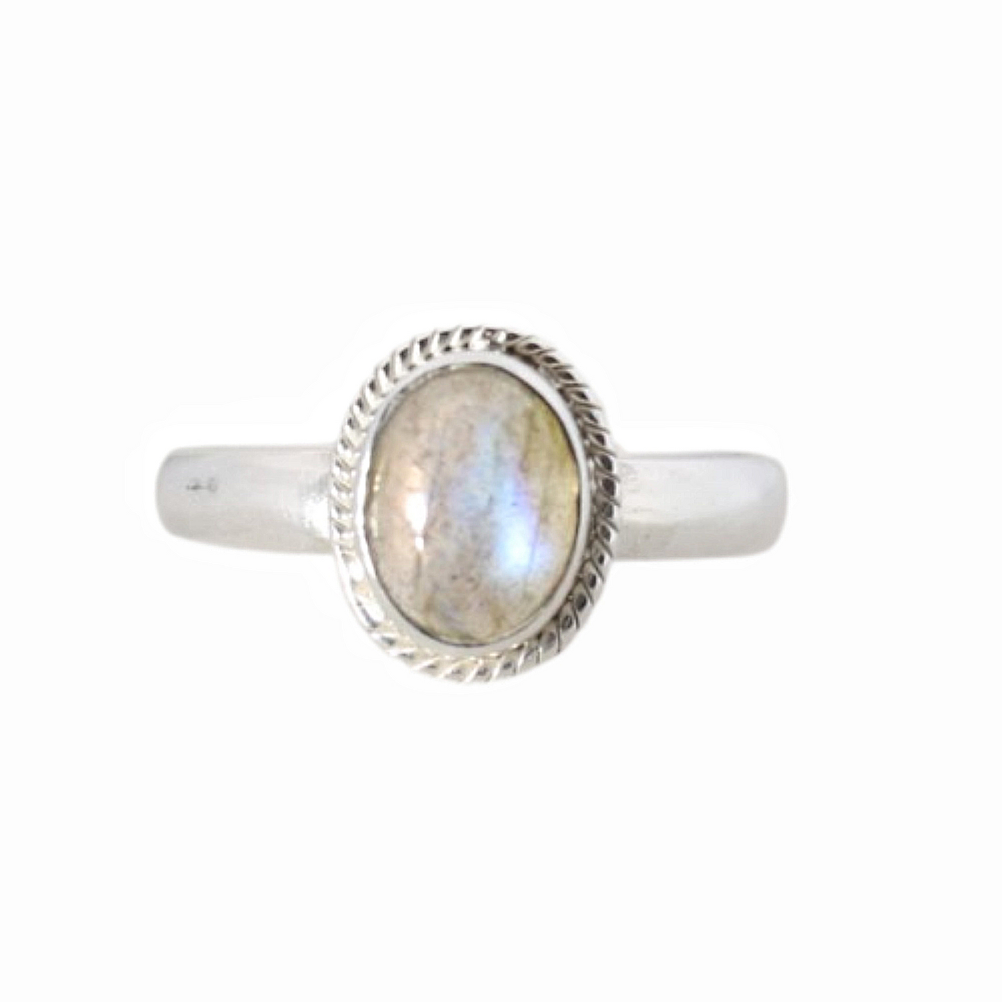 Sterling Silver Oval Moonbeam Ring Labradorite