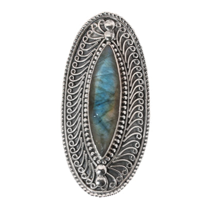 Sterling Silver Ultimate Bohemian Ring - Labradorite - 18 mm