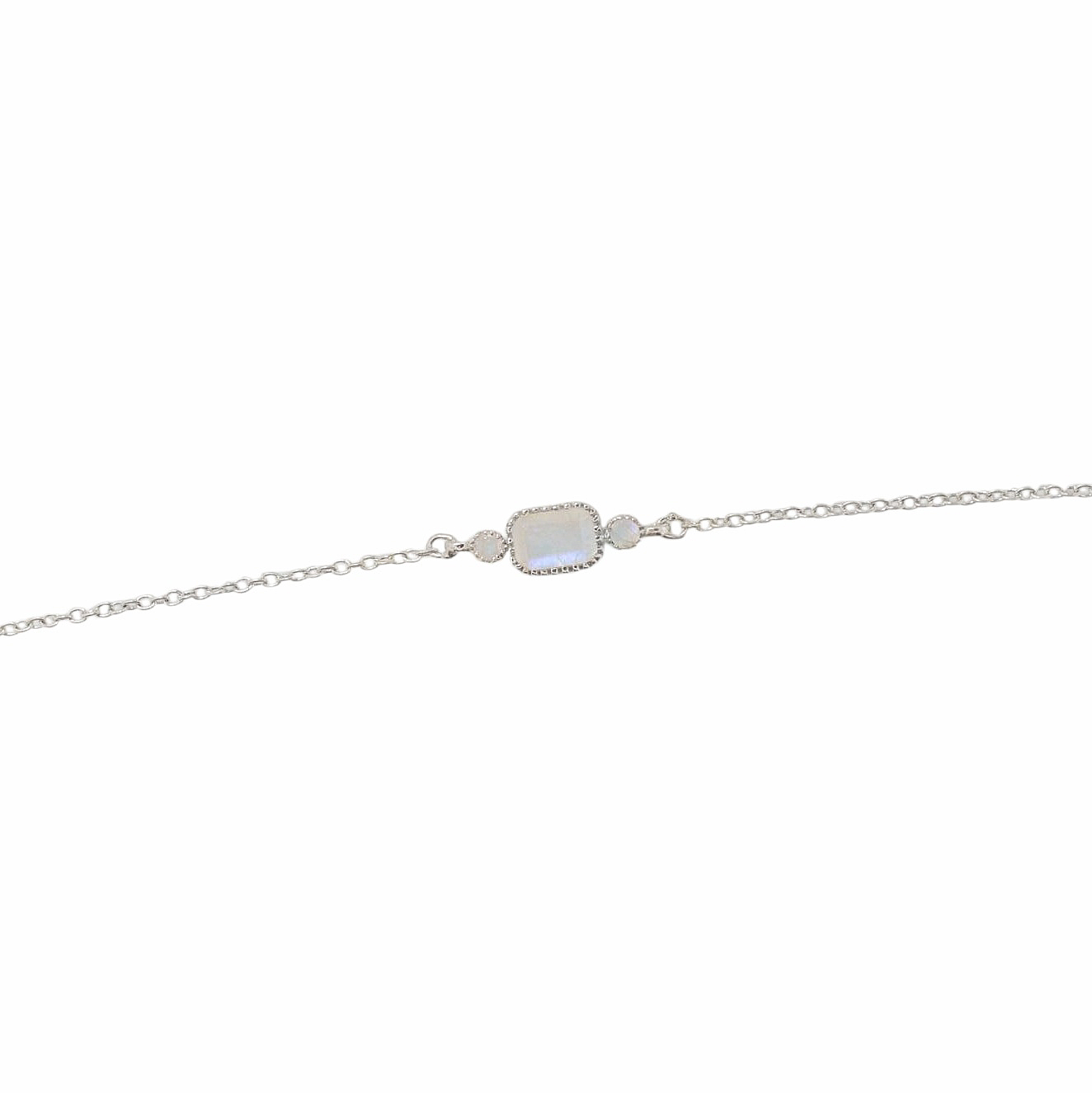 Sterling Silver Square Bracelet Moonstone