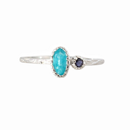 Sterling Silver Oval Ocean Ring
