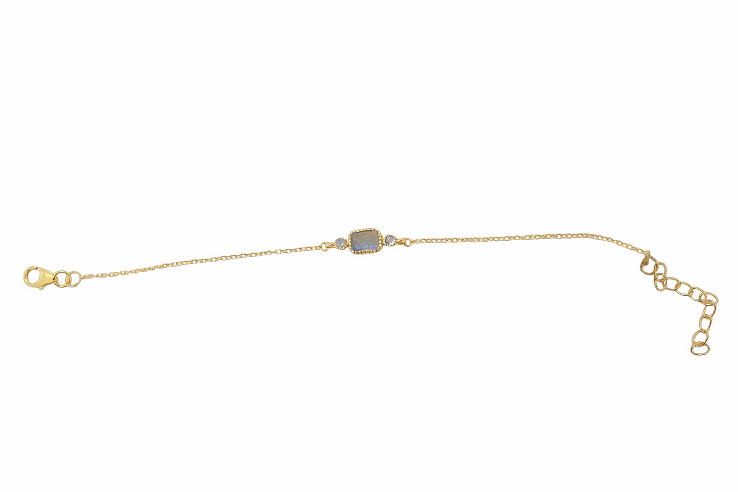 14k Gold Vermeil Square Bracelet Labradorite