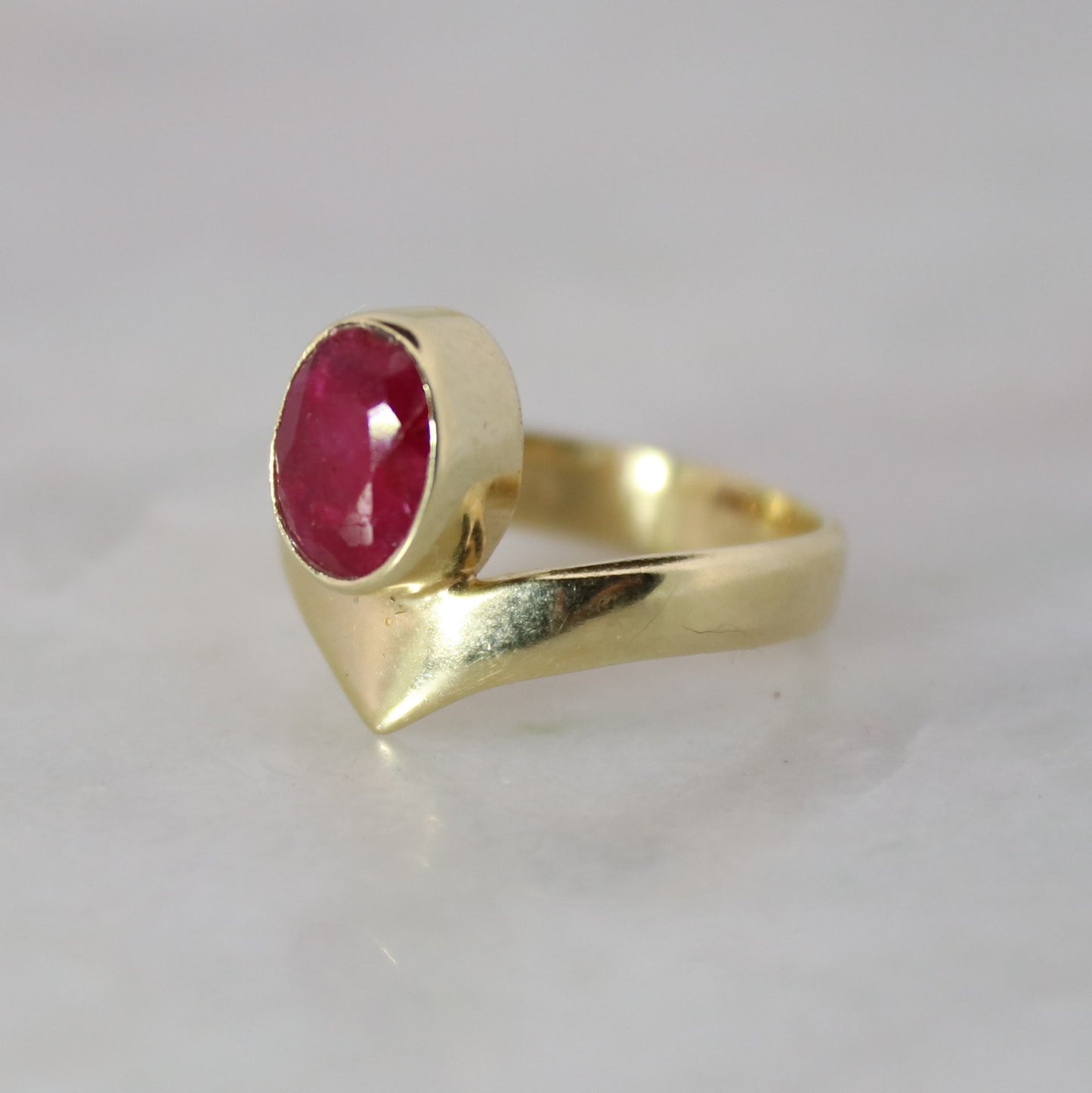 14K Gold Vermeil Forest Fruit Ring - Ruby Quartz