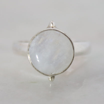 Sterling Silver Clock Ring - Moonstone