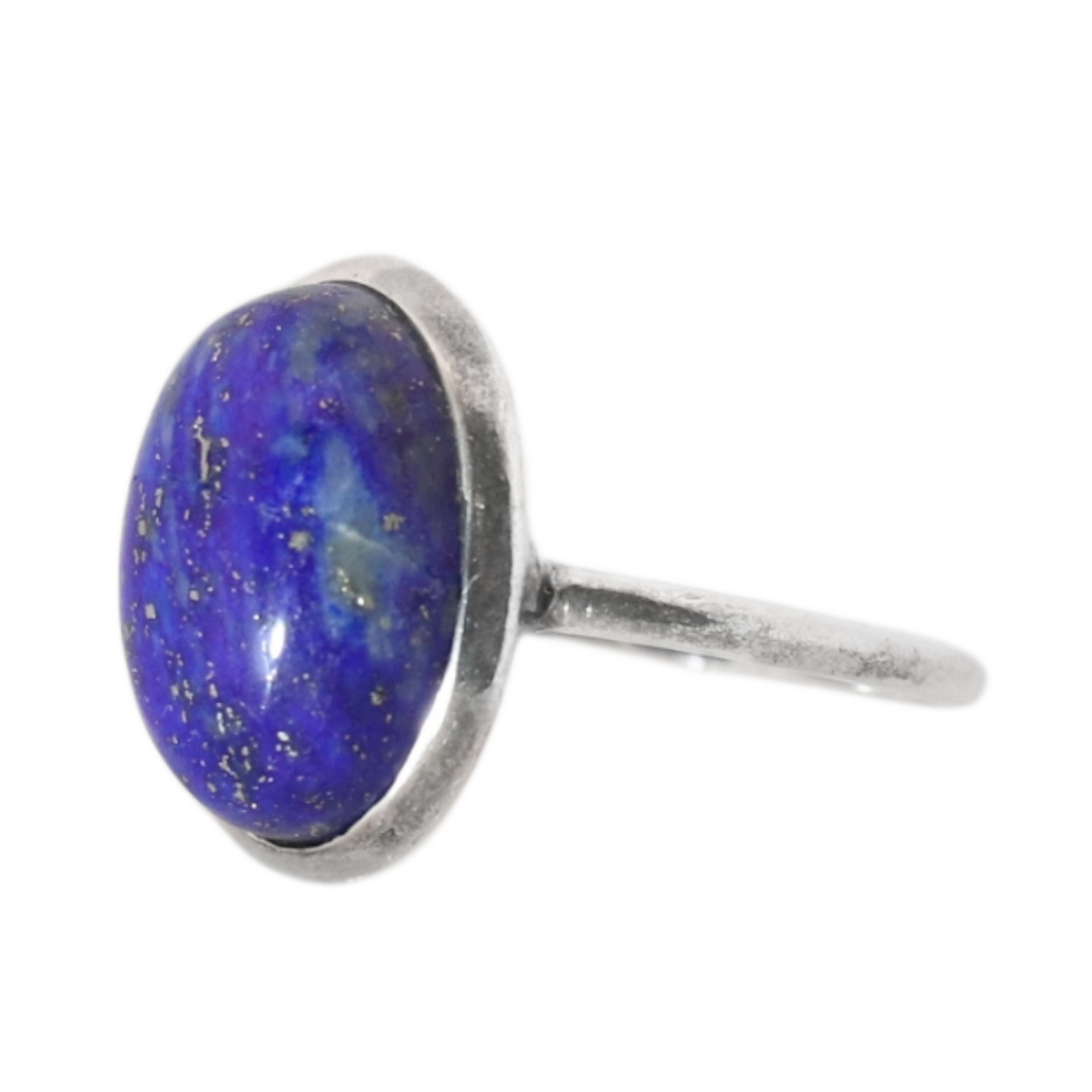 Sterling Silver Oval Lapis Lazuli Ring - 18 mm