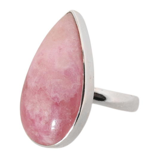 Sterling Silver Teardrop Cobalt Cacite Ring (Mexico) - 18 mm