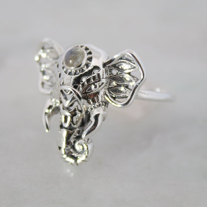Sterling Silver Elephant Festival Ring Labradorite