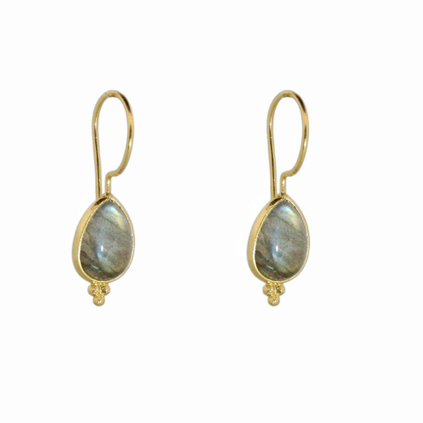 14k Gold Vermeil Rain Drop Labradorite Earrings