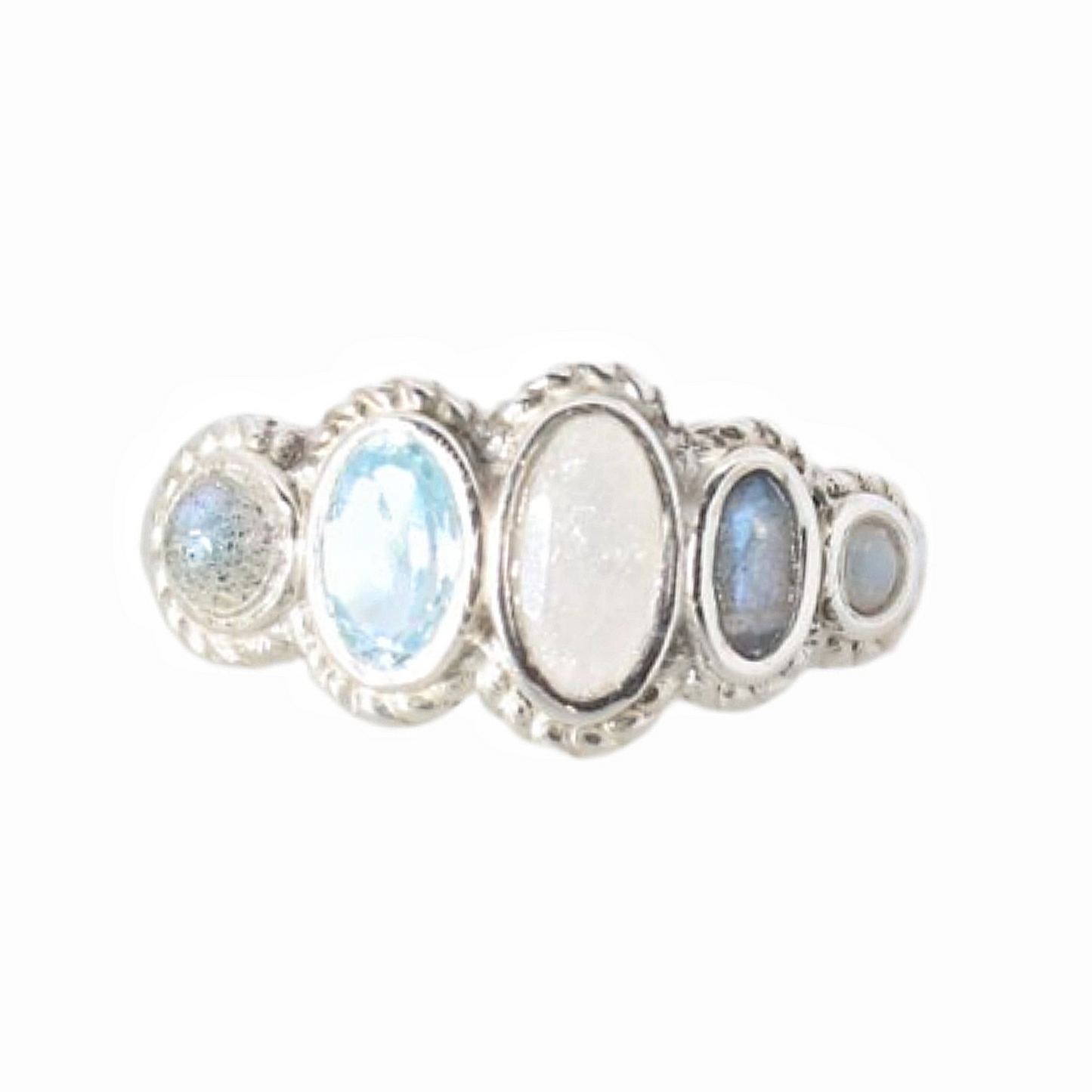 Sterling Silver Moon Cluster Ring